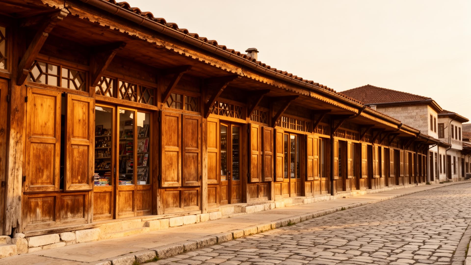 The Old Bazaar of Gjakova at golden hour